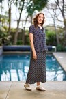 GEO DOT BIAS SKIRT - black dot